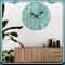 Battery Operated Wall Clock Teal Green, Silent Non-Ticking Turquoise Decorative Clock for Office, Patio, Indoor Outdoor