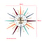 Silent Modern Colorful Starburst Wall Clock, Metal Timepiece for Bedroom Decor, Living Room Accent Clock Wall Art