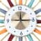Silent Modern Colorful Starburst Wall Clock, Metal Timepiece for Bedroom Decor, Living Room Accent Clock Wall Art