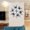 Silent Non Ticking Modern Wall Clock, Large Decorative Sun Clock, Battery Operated Retro Star Wall Decor
