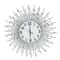 Large Sun Design Crystal Wall Clock, Crushed Diamond Modern Home Decor, Elegant Silent Quartz Clock