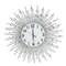 Large Sun Design Crystal Wall Clock, Crushed Diamond Modern Home Decor, Elegant Silent Quartz Clock