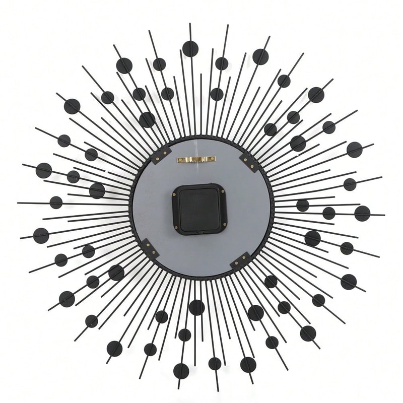 Large Sun Design Crystal Wall Clock, Crushed Diamond Modern Home Decor, Elegant Silent Quartz Clock