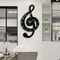 Silent Modern Musical Note Glass Wall Clock for Living Room, Decorative Glass Hanging Clock, Music Theme Wall Decor