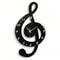 Silent Modern Musical Note Glass Wall Clock for Living Room, Decorative Glass Hanging Clock, Music Theme Wall Decor