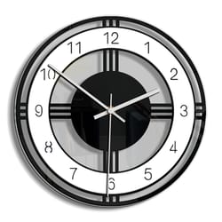 modern acrylic silent wall clock large quartz hanging, battery operated for home decor, kitchen and living room watch