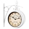 Double Sided Two Faces Retro Station Clock, Iron Round Wall Hanging, Chandelier Style Clock for Home Hall Decor