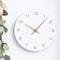 Oversized Wall Clocks Operated Wooden, Silent Non Ticking Wood Clock, White Modern Minimalist Hanging Decor