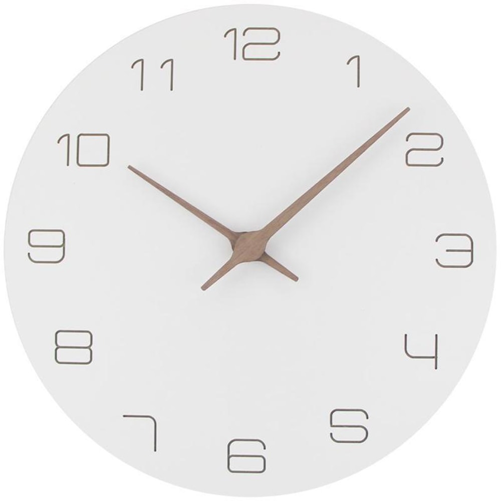 Oversized Wall Clocks Operated Wooden, Silent Non Ticking Wood Clock, White Modern Minimalist Hanging Decor
