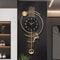 Large Battery Round Wall Clock for Home Decor, Gold Black Hands Wall Watches, Designer Pendulum Relojes