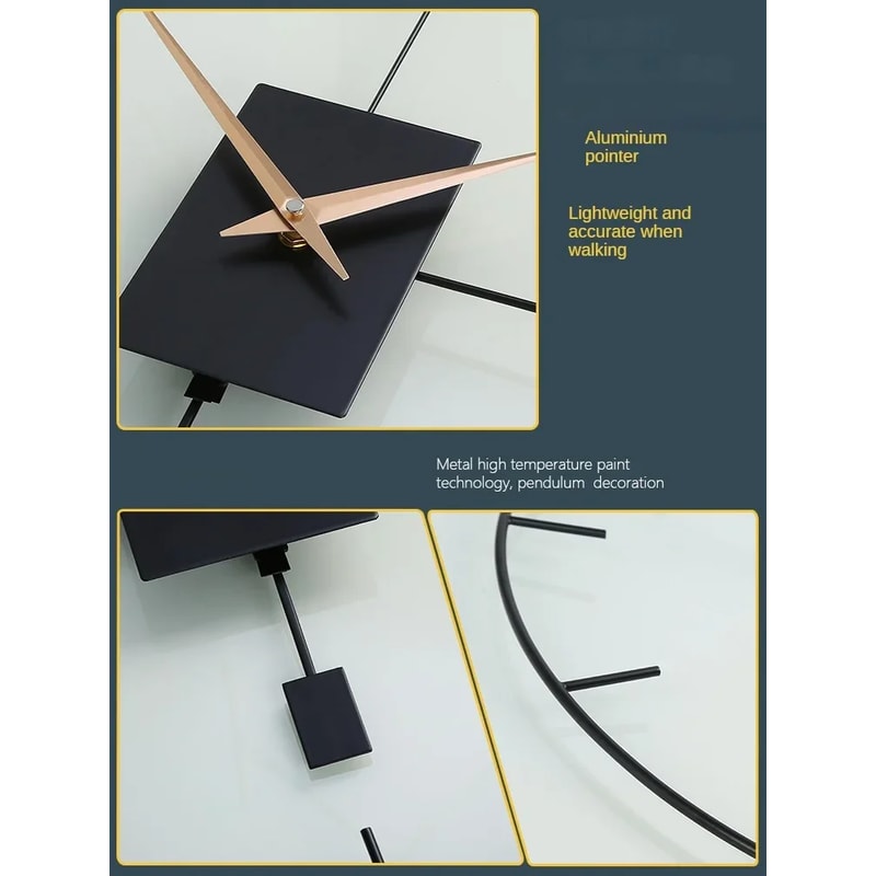Modern Stylish Wall Clock Luxury Design, Large Swingable Pendulum Clock, Vintage Wall Decor for Living Room and Home