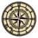 Compass Rose Wooden Wall Clock, Vintage Nautical Wood Living Hinge Clock, Coastal Laser Engraved Home Decor