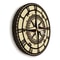 Compass Rose Wooden Wall Clock, Vintage Nautical Wood Living Hinge Clock, Coastal Laser Engraved Home Decor