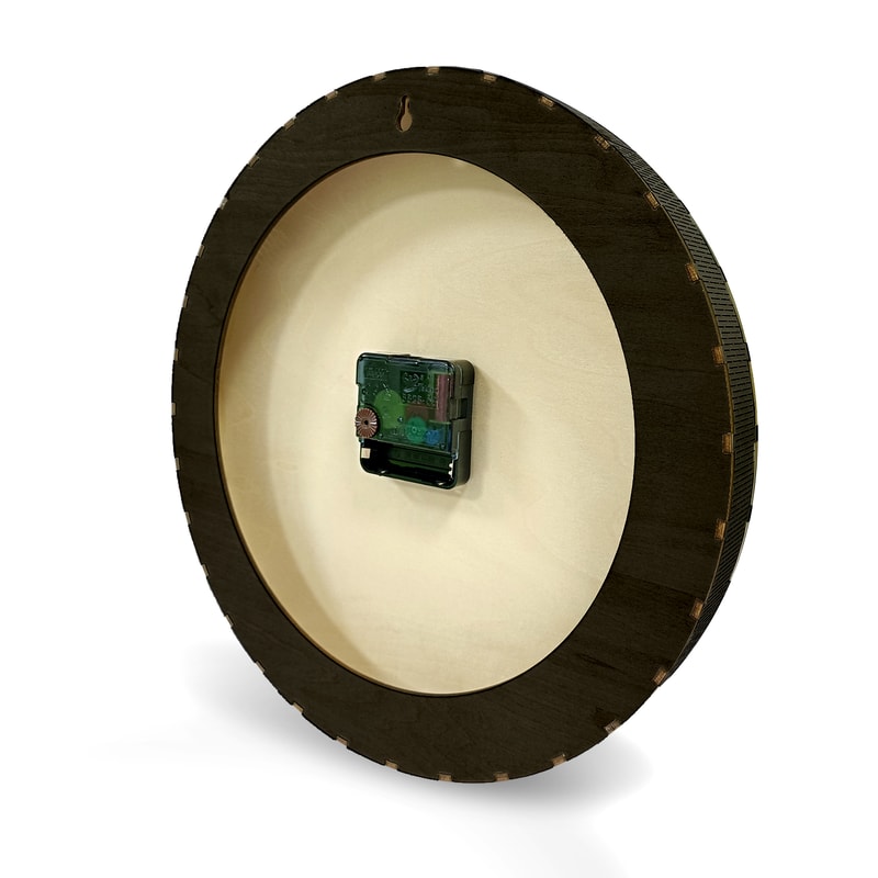 Compass Rose Wooden Wall Clock, Vintage Nautical Wood Living Hinge Clock, Coastal Laser Engraved Home Decor