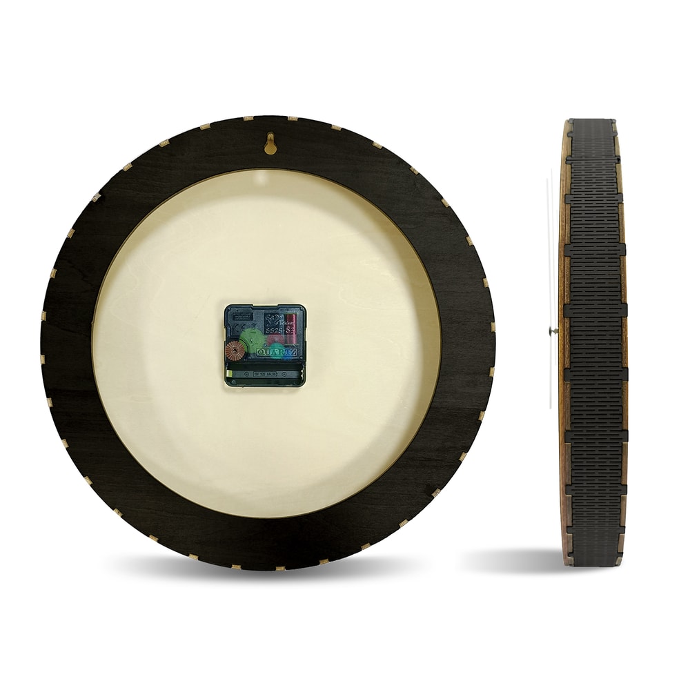 Compass Rose Wooden Wall Clock, Vintage Nautical Wood Living Hinge Clock, Coastal Laser Engraved Home Decor