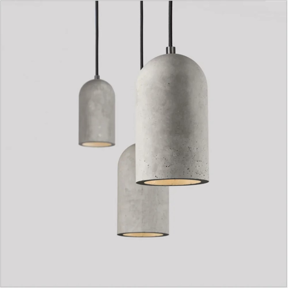Concrete Pendant Light For Kitchen Cement Loft Hanging Lamp Retro Ceiling Chandelier For Restaurant 0