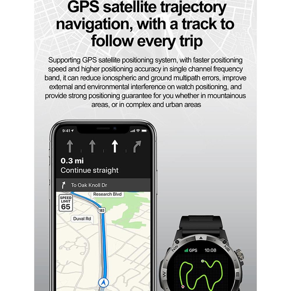 VG40 PRO Smartwatch Man Woman, AMOLED GPS Bluetooth Call, Heart Rate Monitor, Voice Assistant, Long Battery Life Fitness