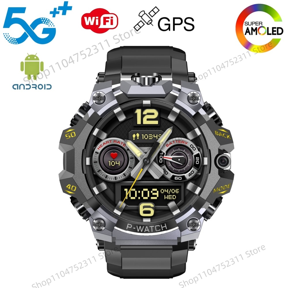 Q668 5G LTE Android Smartwatch Dual Camera, GPS WiFi SIM Card, AMOLED Screen, Smart Watch