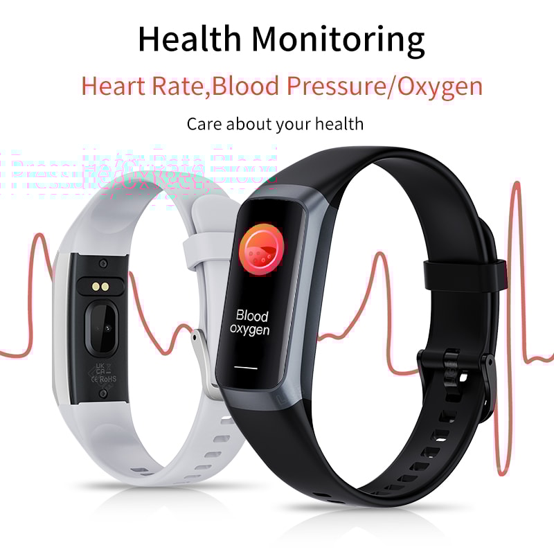 Amoled Smart Watch Smartwatch, Sport Fitness Tracker for Women, Waterproof Heart Rate Blood Monitor Connected Bracelet