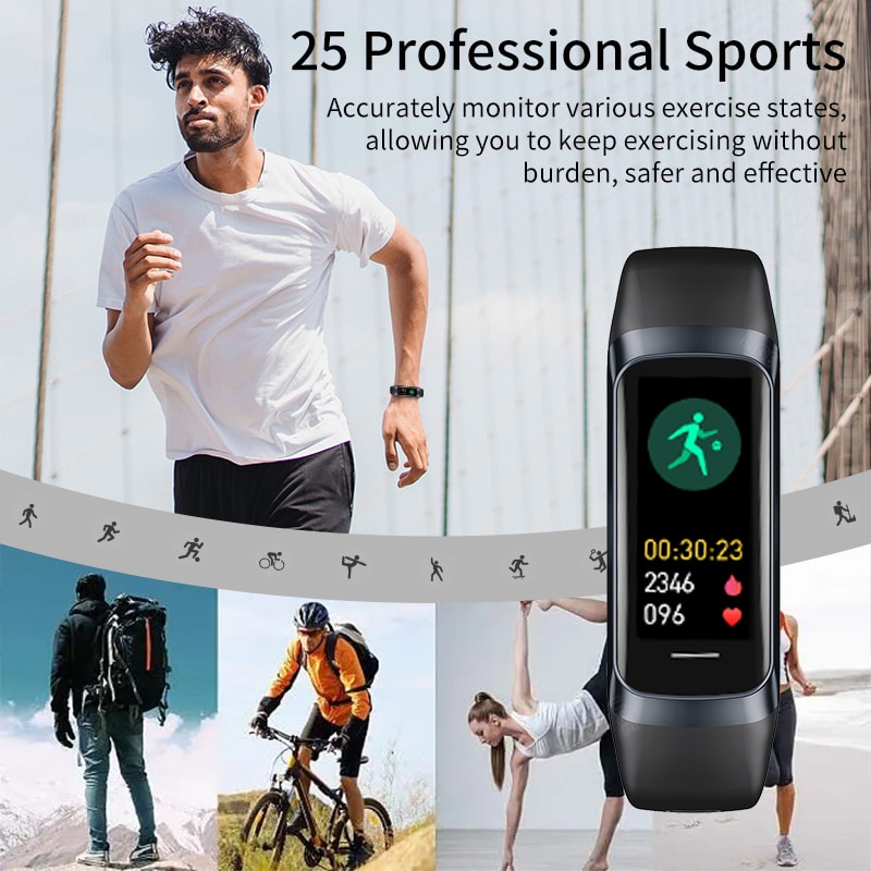 Amoled Smart Watch Smartwatch, Sport Fitness Tracker for Women, Waterproof Heart Rate Blood Monitor Connected Bracelet