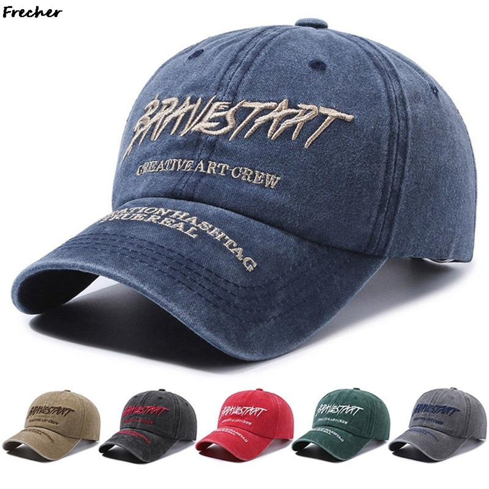 Vintage Jeans Baseball Cap Adjustable, Street Hip Hop Fitted Hats for Women Men, Ripped Trucker Snapback Hat