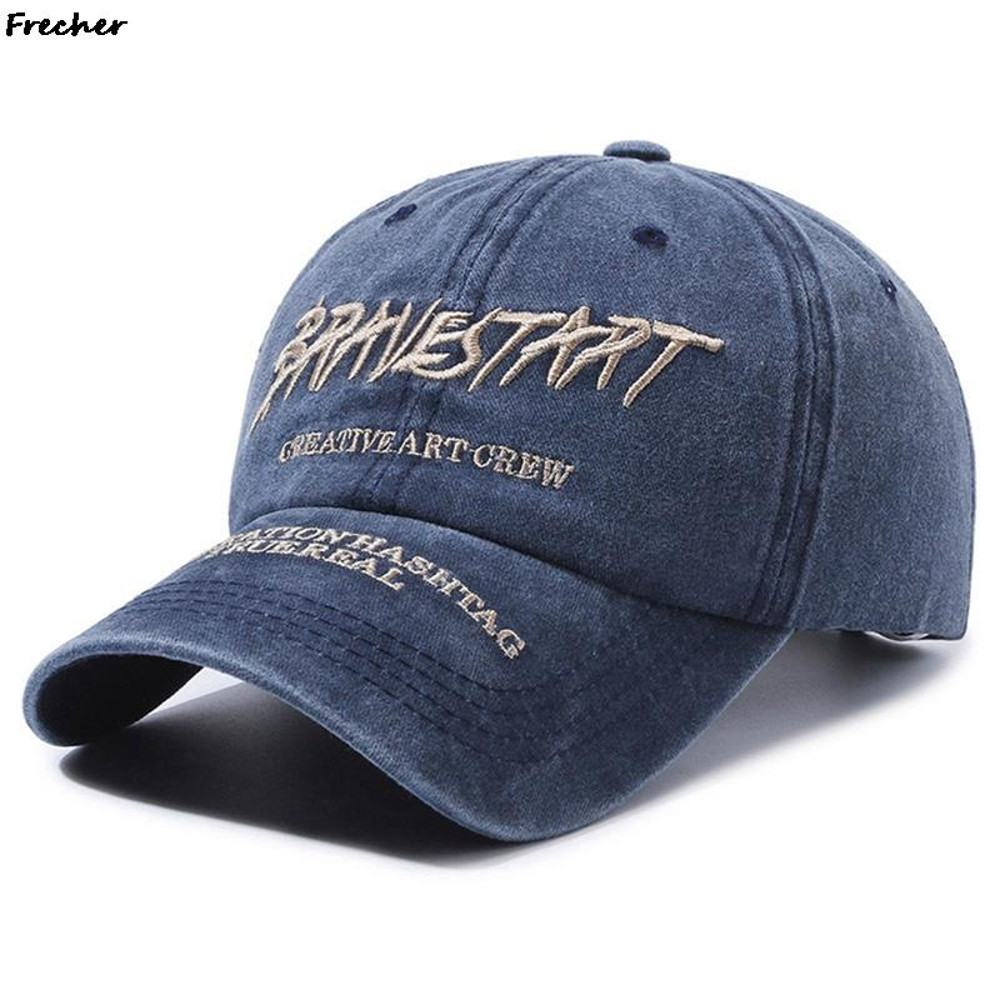 Vintage Jeans Baseball Cap Adjustable, Street Hip Hop Fitted Hats for Women Men, Ripped Trucker Snapback Hat