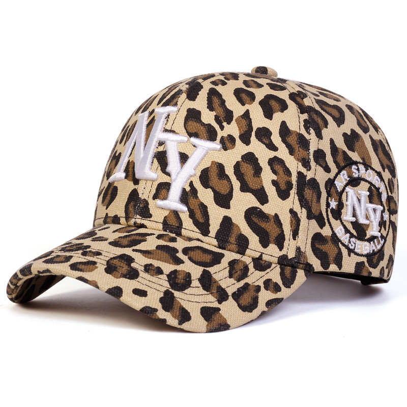 Adjustable Unisex Leopard Print Baseball Cap with Letter Embroidery, Casual Trucker Hat for Spring Autumn Outdoor Wear