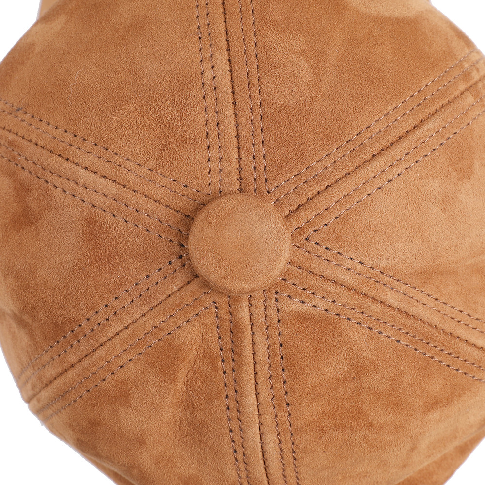 Genuine Suede Leather Baseball Cap for Men Women, Adjustable Buckle Back Unisex Hat, Premium Real Leather Sports Cap