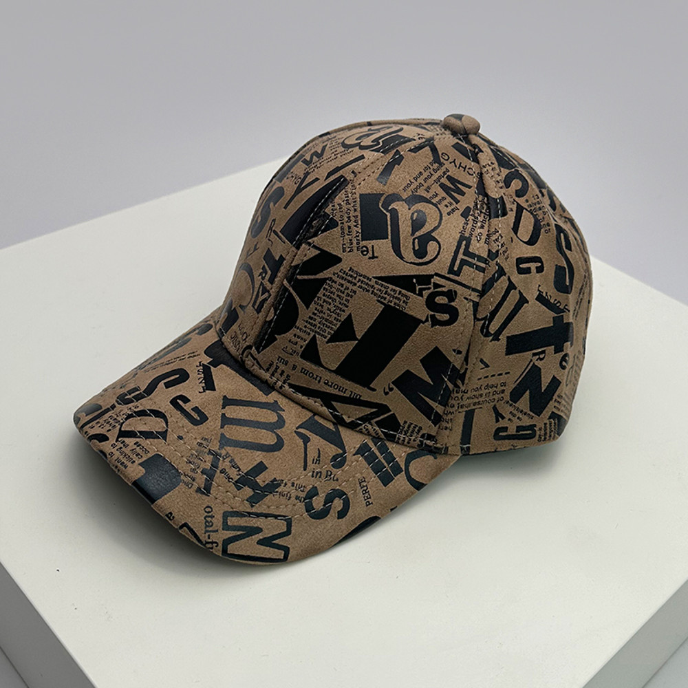 Kpop Men Women Baseball Hats Graffiti Letter Vegan Leather Cotton Breathable HipHop Caps Street Fashion Solar Sport