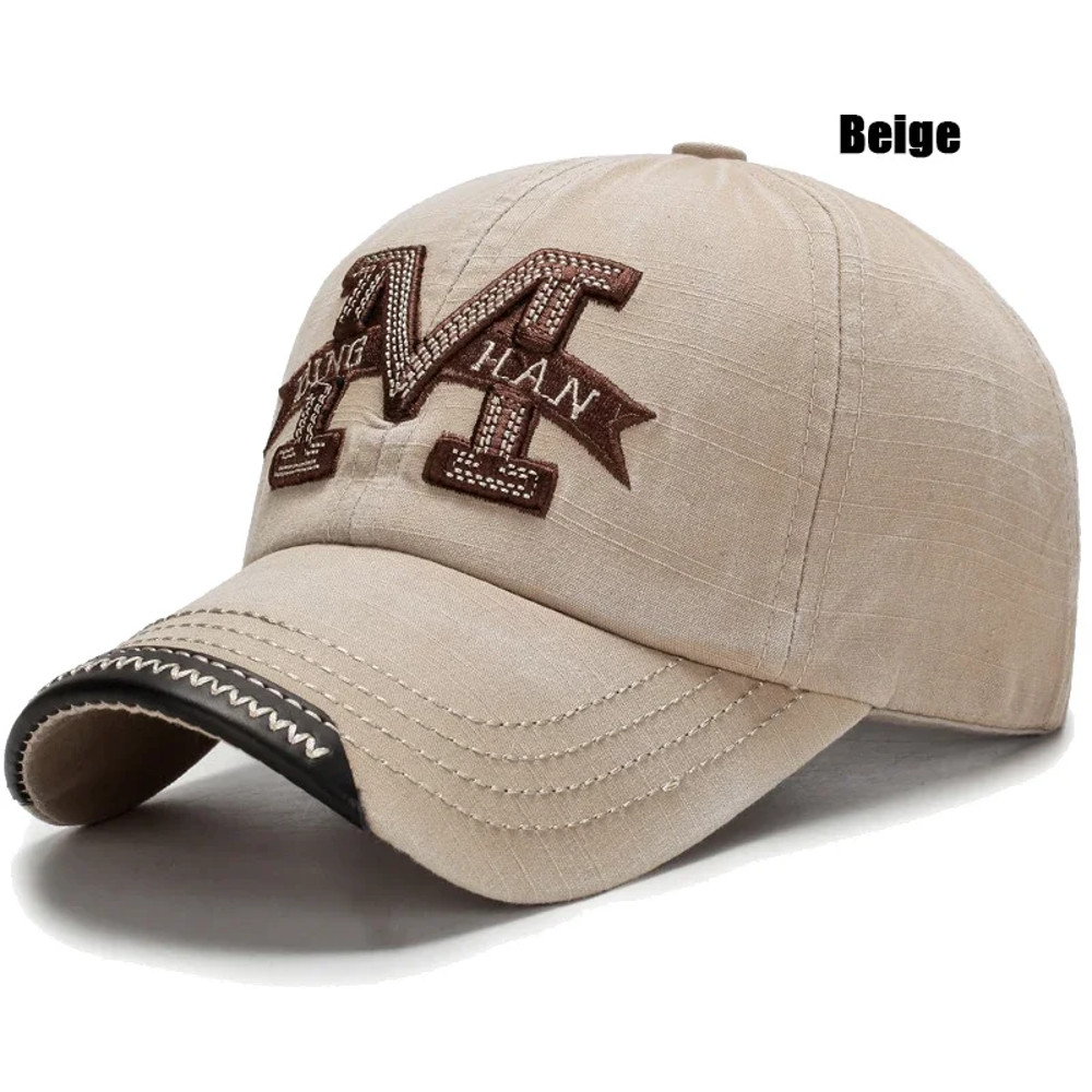 Mens Casual Old Baseball Caps, Spring and Autumn Washed Hats, Outdoor Embroidered Sun Hats for Hiking and Fishing