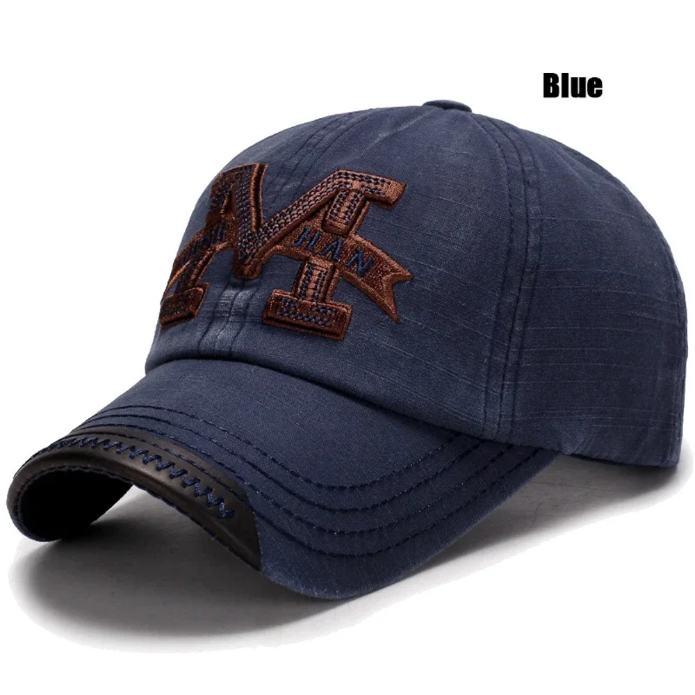 Mens Casual Old Baseball Caps, Spring and Autumn Washed Hats, Outdoor Embroidered Sun Hats for Hiking and Fishing