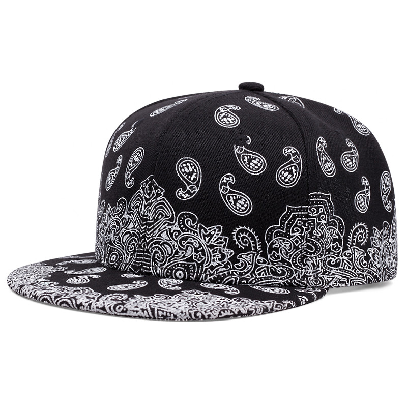 West Coast Cashew Flower Printing Snapback Cap New Fashion, Outdoor Sun Protection, Men Woman Adjustable Baseball Hat