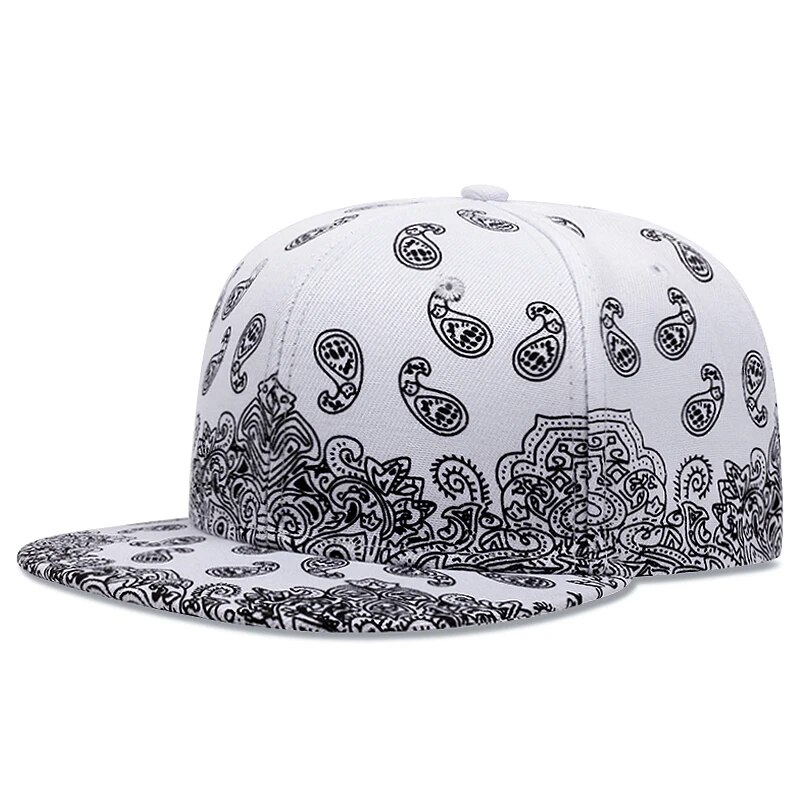 West Coast Cashew Flower Printing Snapback Cap New Fashion, Outdoor Sun Protection, Men Woman Adjustable Baseball Hat