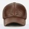 Men Real Cowhide Leather Cap Winter Warm Outdoor Ear Protection Adjustable New Style Baseball Hat 0