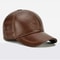 Men Real Cowhide Leather Cap Winter Warm Outdoor Ear Protection Adjustable New Style Baseball Hat 2