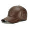 Men Real Cowhide Leather Cap Winter Warm Outdoor Ear Protection Adjustable New Style Baseball Hat 5