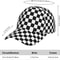 Black White Checkered Flag Baseball Hats Men Women Adjustable Snapback Cap, Checkered Trucker Cap Racing Style Headwear