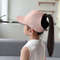Kids New High Ponytail Baseball Caps, Girls Boys Sun Hats Bowknot Embroidery, Hollow Top Hats, Children Sun Protection