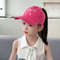 Kids New High Ponytail Baseball Caps, Girls Boys Sun Hats Bowknot Embroidery, Hollow Top Hats, Children Sun Protection