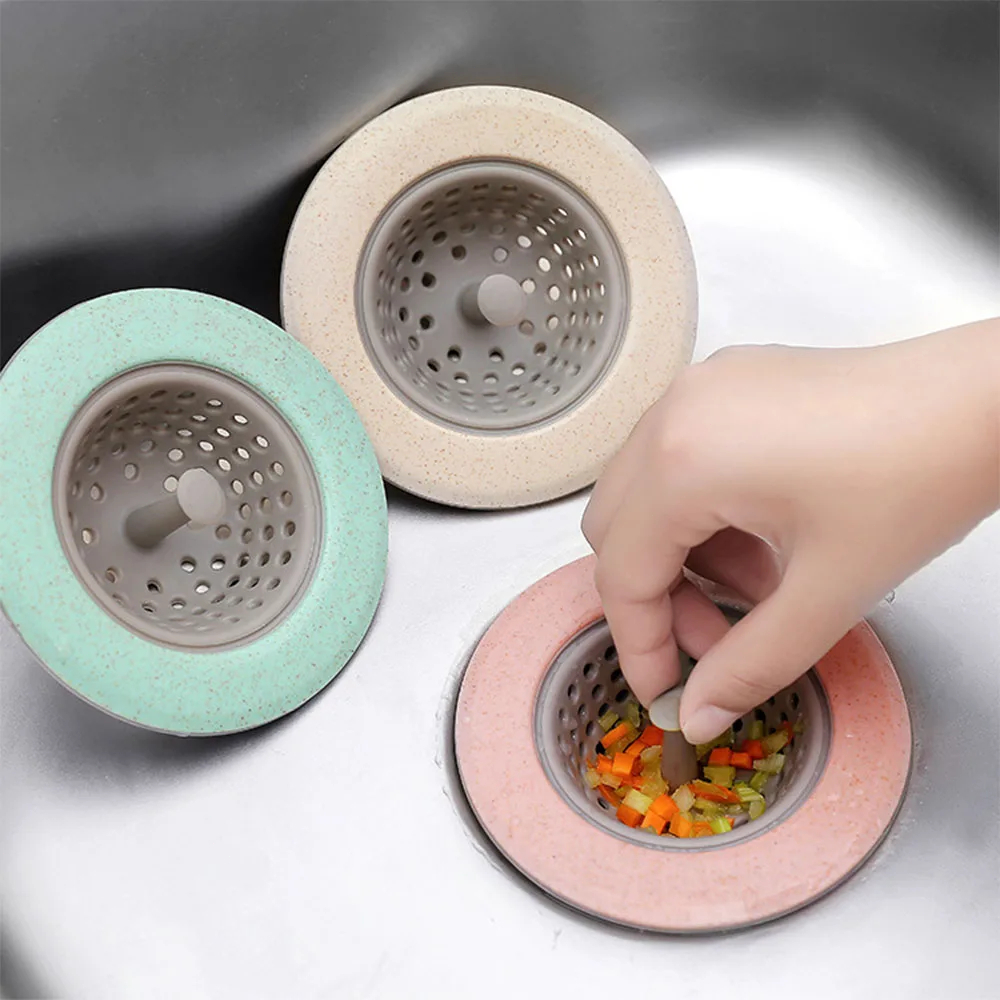 Flower Silicone Kitchen Sink Strainer 4 Color Anti Blocking, Bathroom Shower Drain Cover, Hair Stopper Sewer Colander