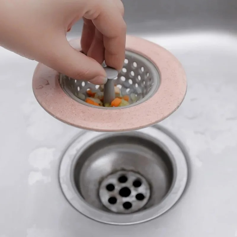 Flower Silicone Kitchen Sink Strainer 4 Color Anti Blocking, Bathroom Shower Drain Cover, Hair Stopper Sewer Colander