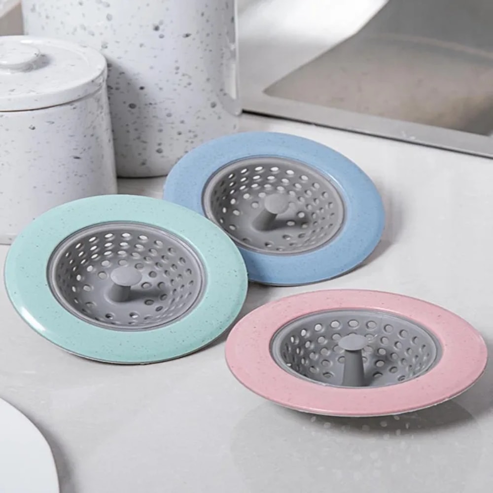 Flower Silicone Kitchen Sink Strainer 4 Color Anti Blocking, Bathroom Shower Drain Cover, Hair Stopper Sewer Colander