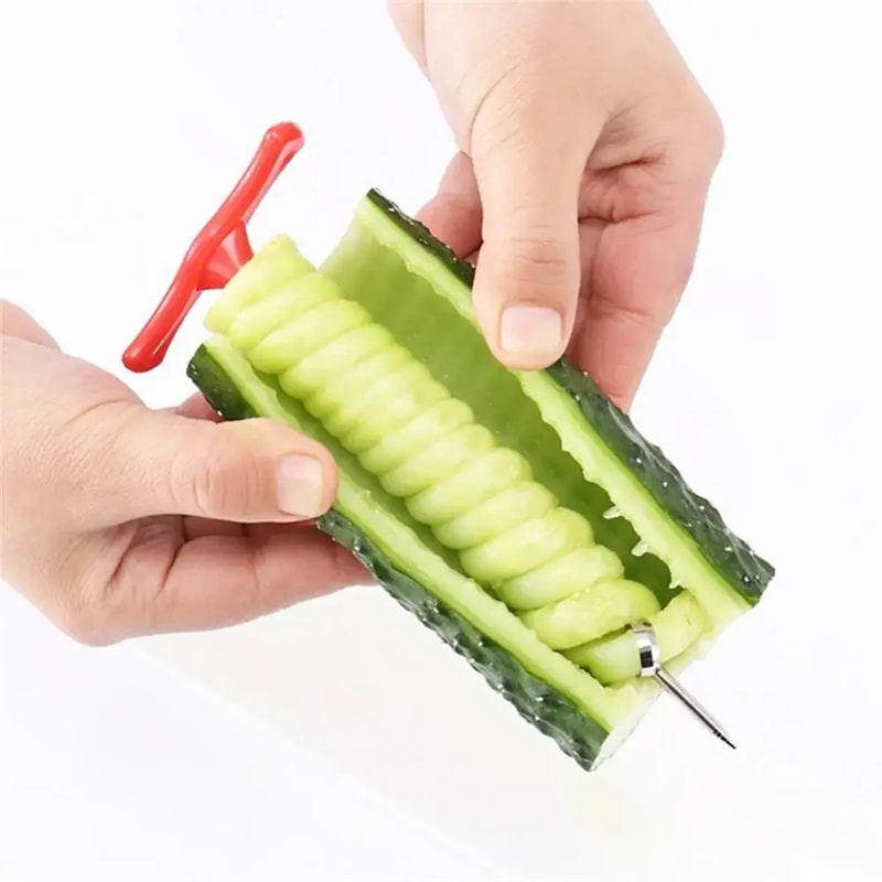 Vegetables Spiral Knife for Potato Carrot Cucumber, Salad Chopper, Spiral Screw Slicer Cutter Spiralizer Kitchen Tools