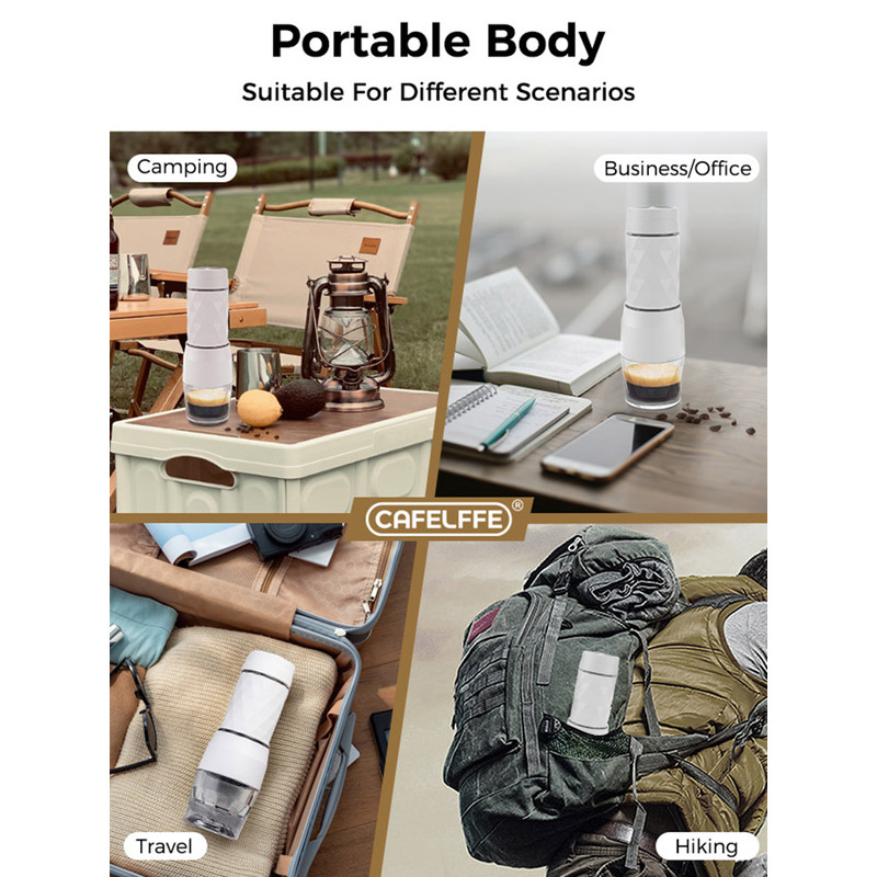 Cafelffe Portable Coffee Machine Hot Cold Water Manual Espresso Maker For Capsule Ground Coffee 5