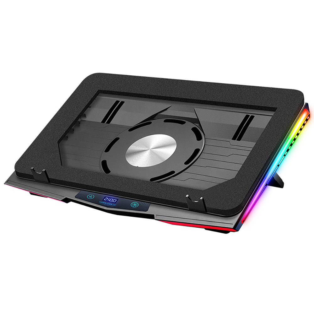 Air Compression RGB Laptop Cooling Pad, Ultra Quiet USB Cooler, Adjustable Stand, Fast Heat Dissipation for Gaming