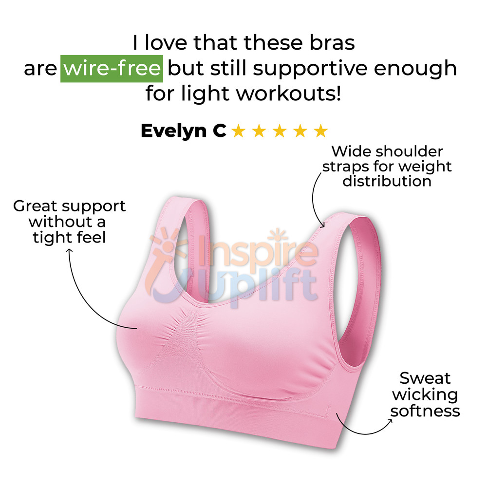 3Pack Sport Bras Seamless Wire Free Weight Support Tank Sports Yoga Sleep Bra US 6