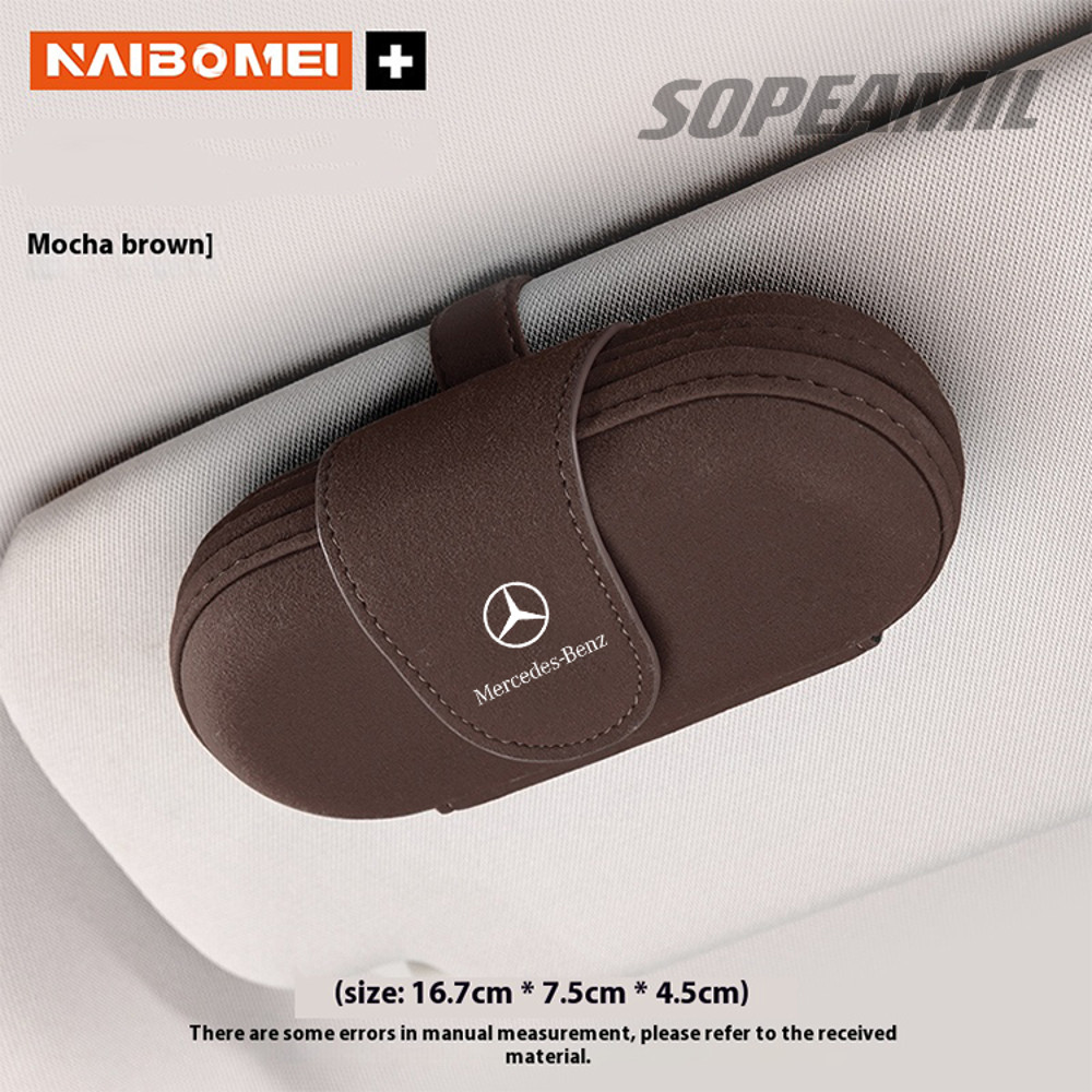 Premium Car Eyeglasses Storage Box,Suede Visor Clip Organizer for Mercedes Benz Models & Universal Fit Vehicles