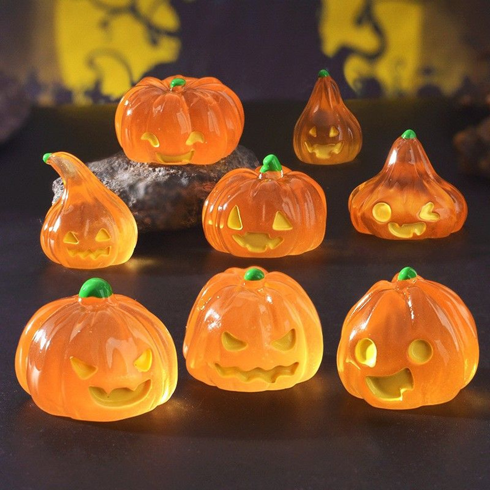 Halloween ghost luminous pumpkin lantern desktop ornaments micro landscape creative station home decoration crafts Holid