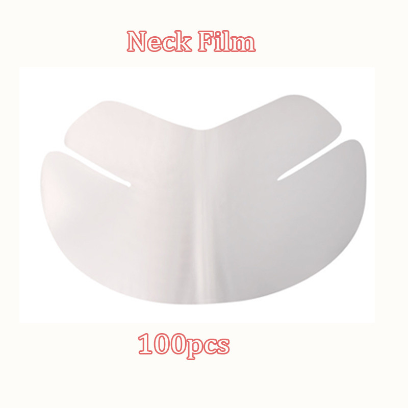 Disposable Face Plastic Film Mask,100pcs Full Face & Neck Transparent PE Wrap for Enhanced Skincare Absorption,Beauty