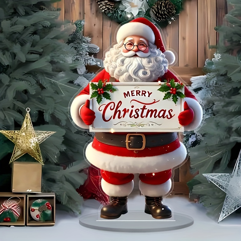Decorative Art Style Christmas Display Board Acrylic Logo Decoration Multifunctional Festive Decor  3